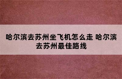 哈尔滨去苏州坐飞机怎么走 哈尔滨去苏州最佳路线